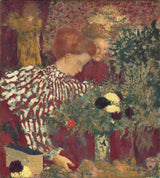 edouard-vuillard-1895-naine-triibulises kleidis-kunst-print-kujutav-kunst-reproduktsioon-seinakunst-id-a5kv2sj1d