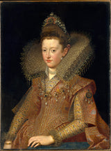 弗朗斯·普布斯·瑪格麗塔·岡薩加的年輕肖像 1591-1632-曼圖亞公主藝術印刷品美術複製品牆藝術 id-a5kxsbhe0