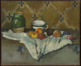 保罗·塞尚1877静物与罐杯和苹果的艺术印刷精美的艺术再现墙艺术id a5ljhxbdp