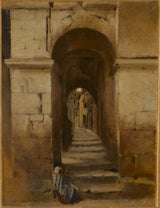 jean-jacques-henner-1859-alley-in-rome-kunstprint-kunst-reproductie-muurkunst