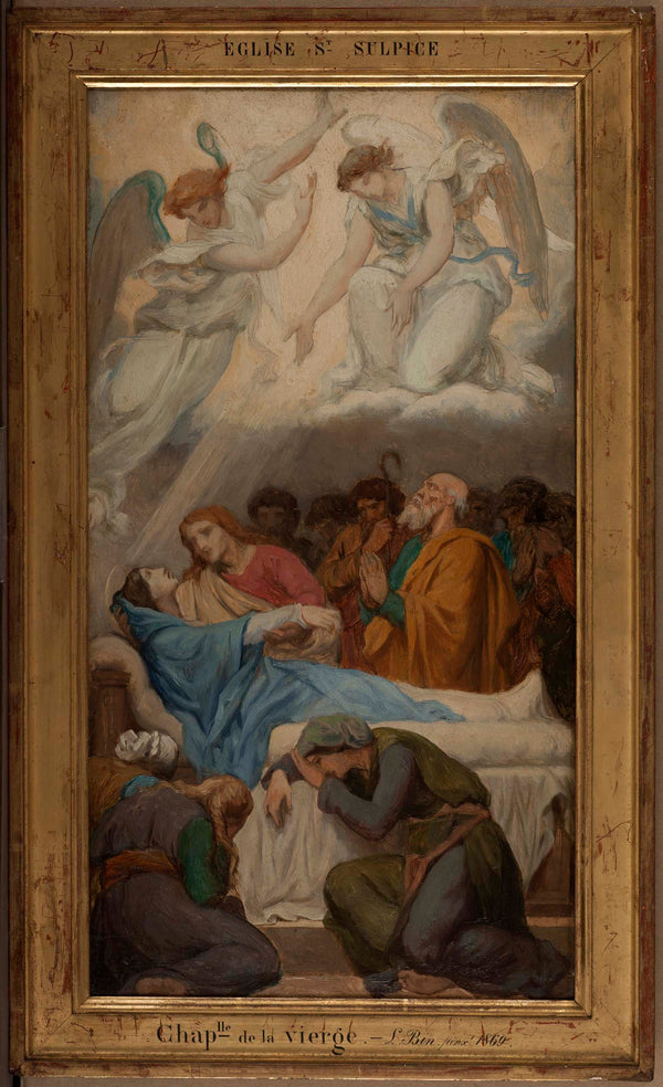 emile-jean-baptiste-philippe-bin-1869-sketch-for-the-church-of-saint-sulpice-death-of-the-virgin-art-print-fine-art-reproduction-wall-art