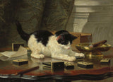 henriette-ronner-1860-kass-mäng-kunst-print-peen-kunst-reproduktsioon-seinakunst-id-a5mq088ww
