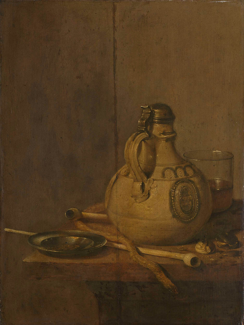 jan-jansz-treck-1647-still-life-with-stoneware-jug-and-pipes-art-print-fine-art-reproduction-wall-art-id-a5n9ttjj5