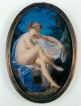 ecole-francaise-1785-nymf-på-henne-toalett-konst-tryck-fin-konst-reproduktion-vägg-konst