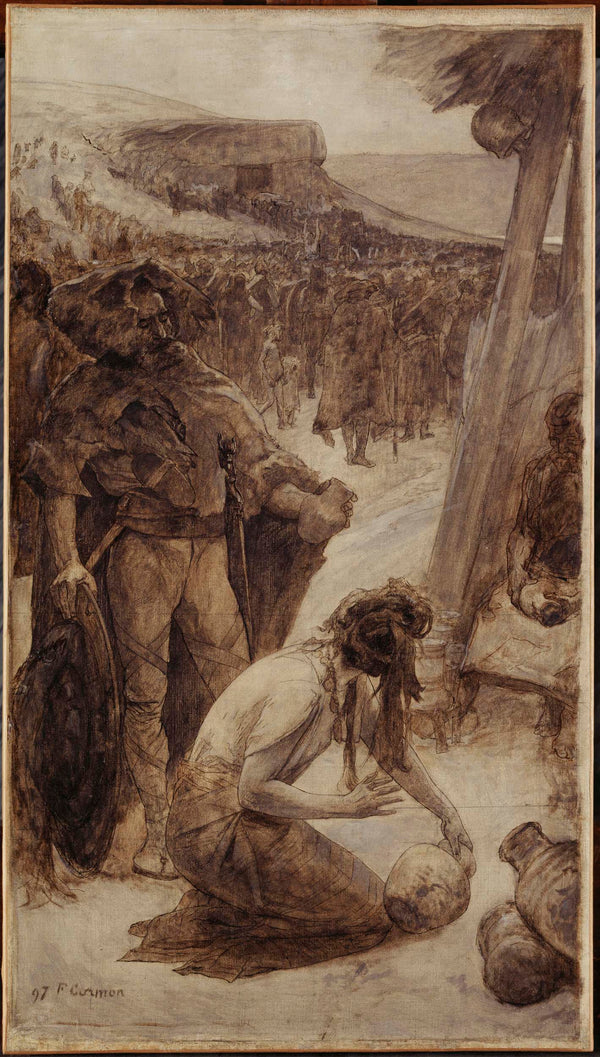 fernand-cormon-1897-pottery-sketch-for-the-amphitheater-of-paleontology-at-the-museum-of-natural-history-in-paris-art-print-fine-art-reproduction-wall-art