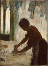 埃德加·德加（Edgar-Degas）1873年-一个女人，熨烫艺术印刷精美的艺术复制品墙艺术ID A5pv1rgeu