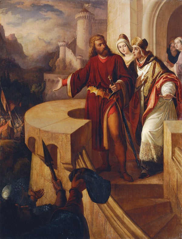 ferdinand-schubert-1853-radbot-graf-von-habsburg-is-his-brother-bishop-werner-his-armed-followers-art-print-fine-art-reproduction-wall-art-id-a5qwx5me9