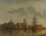 desconegut-1700-vista-de-dordrecht-a-la-posta-de-sol-impressió-art-reproducció-de-paret-id-a5r374cy4