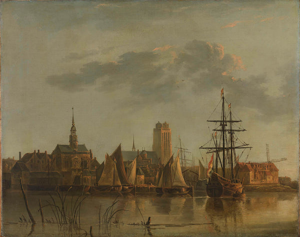 unknown-1700-view-of-dordrecht-at-sunset-art-print-fine-art-reproduction-wall-art-id-a5r374cy4