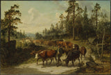尼爾斯安德森-1863-在斯莫蘭駕駛牛-藝術印刷品美術複製品牆藝術 id-a5s2192hz