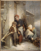 octaaf-nicolas-francois-dit-octaaf-tassaert-1855-de-gesloten-deur-art-print-fine-art-reproductie-wall-art