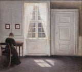 Vilhelm-Hammershoi-1901-indre-i-Strandgade-sol-on-the-etasje-art-print-kunst--gjengivelse-vegg-art-id-a5tqiv60n
