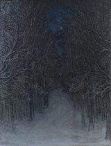 Otto-hesselbom-1907-зимна нощ в-гората-арт-печат-фино арт-репродукция стена-арт-ID-a5tr4v0hz