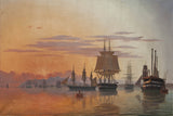 卡尔·达尔-1844-护卫舰塞蒂斯和护卫舰弗洛拉河上的塔霍艺术印刷品美术复制品墙艺术 id-a5umi8fm4