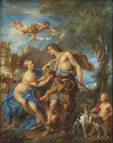 弗朗索瓦·萊莫恩-1729-維納斯和阿多尼斯-藝術印刷-美術複製品-牆藝術-id-a5v5ydn11