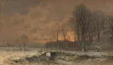 Louis-APOL-1880-inverno-scena-con-il-sole-setting-behind-alberi-art-print-fine-art-riproduzione-wall-art-id-a5vs00jzp