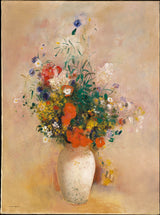 odilon-redon-1906-花瓶花-粉紅色-背景-藝術印刷-精美藝術-複製品-牆藝術-id-a5vx5gub7