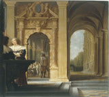 dirck-van-delen-1630-dzielny-scena-w-pałac-sztuka-druk-reprodukcja-dzieł sztuki-sztuka-ścienna