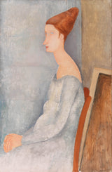 Amedeo-Modigliani-1918-portrett-of-Jeanne-Hebuterne-portrett-of-Jeanne-Hebuterne-art-print-kunst--gjengivelse-vegg-art-id-a5xuimp94