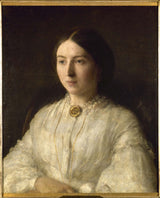 亨利·伊格納斯·讓·西奧多·方丹·拉圖爾 1861 年埃德溫·愛德華茲夫人的肖像藝術印刷品美術複製品牆藝術