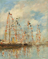 尤金-布丁1896-游艇盆地在特鲁维尔-多维尔艺术印刷精美的艺术复制品-墙-艺术-id-a600g9f6r