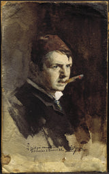 安徒斯（Anders-Zorn）1882年的自画像艺术打印精美的艺术复制品墙艺术ID A62QHBTT8
