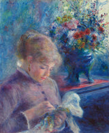 ピエール・オーギュスト・ルノワール-1879-若い女性-縫製-アート-プリント-ファインアート-複製-ウォールアート-id-a639cr9xo