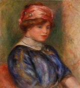 pierre-auguste-renoir-1911-ung-kvinde-i-blå-buste-ung-kvinde-i-blå-bluse-buste-art-print-fine-art-reproduction-wall-art-id-a63kuei8z