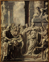 michel-lancien-corneille-1644-st-paul-and-st-barnabas-từ chối-divine-honors-lystra-sketch-for-the-may-notre-dame-1644-art-print-fine-art-reproduction- tường vẽ