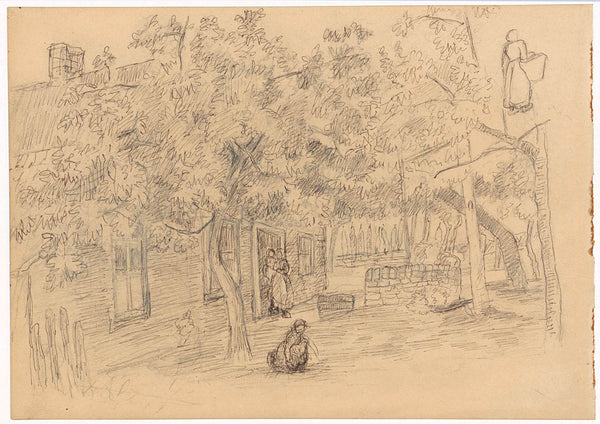 jozef-israels-1834-farm-with-yard-and-figures-art-print-fine-art-reproduction-wall-art-id-a681mhc6n