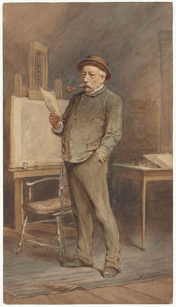 hendrik-jan-carel-linse-1879-portrait-of-charles-rochussen-in-his-studio-art-print-fine-art-reproduction-wall-art-id-a68vdw1t6