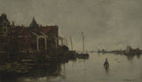 jacobus-maris-1872-harbor现场艺术打印精细艺术复制墙艺术ID-a690l88mh