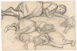 jozef-israels-1834-studier-af-en-liggende-pige-kunsttryk-fin-kunst-reproduktion-vægkunst-id-a69b9tok3