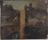 anoniem-1825-slag-van-die-brug-van-arcola-in-paris-op-28-Julie-1830-huidige-4de-arrondissement-kuns-druk-fyn-kuns-reproduksie-muurkuns
