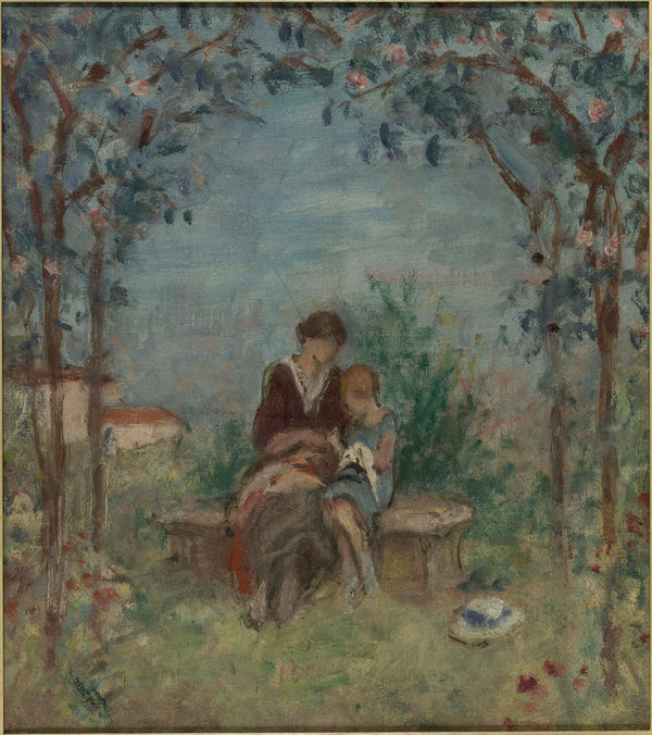 georges-d-espagnat-1933-sewing-sketch-for-the-courtyard-of-the-girls-school-of-the-avenue-simon-bolivar-the-19th-arrondissement-of-paris-art-print-fine-art-reproduction-wall-art