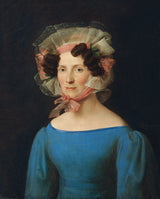 leopold-kupelwieser-1827夫人在蓝色礼服艺术印刷精美的艺术复制墙艺术ID a6eaa8zg3