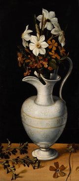 ludger-tom-ring-the-younger-1562-narcissen-maagdenpalm-en-violets-in-een-ewer-art-print-fine-art-reproductie-wall-art-id-a6evdpkx6