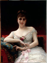 亚历山大·卡巴内尔（Alexandre-cabanel）1884年肖像，爱德华夫人的夫人，她的艺术打印精细艺术复制品墙艺术