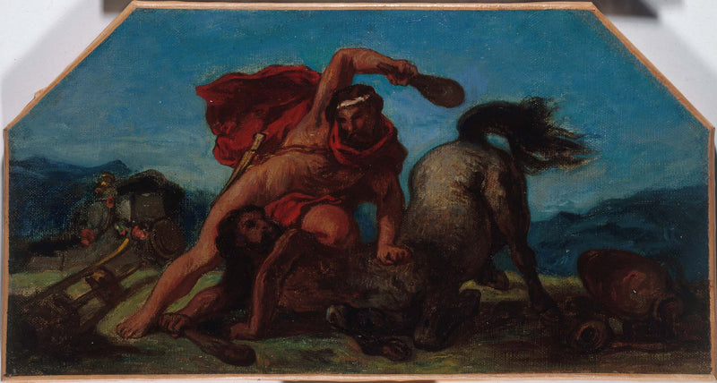 eugene-delacroix-1849-sketch-for-the-salon-de-la-paix-at-the-hotel-de-ville-in-paris-hercules-killing-the-centaur-nessus-art-print-fine-art-reproduction-wall-art