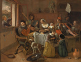 jan-havicksz-steen-1668-vesela-porodica-umjetnička-štampa-fine-umjetnička-reprodukcija-zidna-umjetnička-id-a6h7ux19b