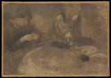 尤金-Carriere-1894-婦女在餐桌上縫紉藝術印刷美術複製品牆藝術 id-a6ima2soi