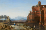bartholomeus-breenbergh-1660-italienskt-landskap-med-den-aurelian-väggkonst-tryck-fin-konst-reproduktion-väggkonst-id-a6j6exd37