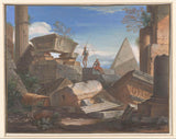 henri-joseph-van-blarenberghe-1751-padajoča-gradnja-starodavne-stavbe-umetnostni tisk-fine-umetnosti-reprodukcija-stenska-umetnost-id-a6lo5xl72