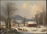 george-henry-durrie-1858-rdeča-šolska-hiša-podeželska-scena-art-print-fine-art-reproduction-wall-art-id-a6ot30j85