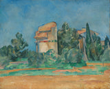 Paul-Cezanne-1890-the-due-tårn-ved-Bellevue-art-print-kunst--gjengivelse-vegg-art-id-a6pugdzrl