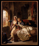 尤金·德拉克洛瓦（Eugene-Delacroix）1823-丽贝卡和受伤的艾芬豪艺术印刷精美的艺术复制品墙上艺术ID A6R1EYP26