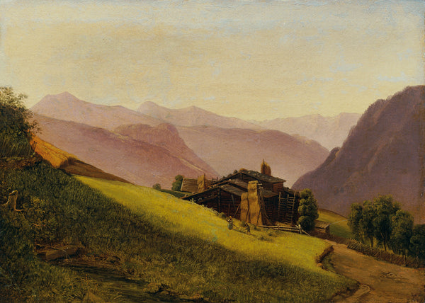 franz-wipplinger-1842-mountain-landscape-with-huts-and-farmers-heuenden-art-print-fine-art-reproduction-wall-art-id-a6rss04ak
