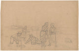 约瑟夫-以色列-1834-海滩涉水妇女和儿童玩耍艺术印刷精美艺术复制墙艺术 id-a6so9dxy7