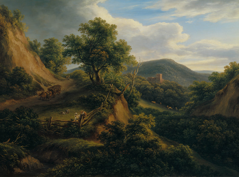 joseph-mossmer-1829-woody-mountain-landscape-with-ruins-art-print-fine-art-reproduction-wall-art-id-a6uwxyt5j