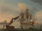 francis-swaine-18th-century-an-angielski-slup-becalmed-blisko-brzegu-druk-sztuka-reprodukcja-dzieł sztuki-sztuka-ścienna-id-a6w1n5963